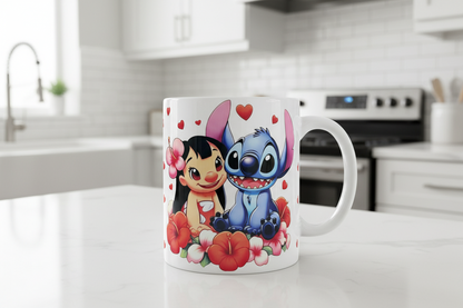 Manta con estampado UVDTF de Stitch Love
