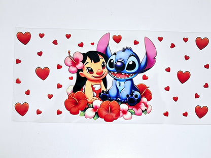 Manta con estampado UVDTF de Stitch Love