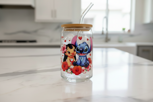 Manta con estampado UVDTF de Stitch Love