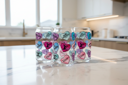 Designer Hearts UVDTF wrap for cups/hard surfaces sticker