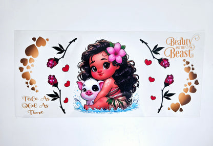 Manta UVDTF para bebés Moana y Pua