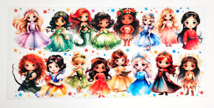 Little Princesses - UVDTF Wrap for cups/hard surfaces sticker