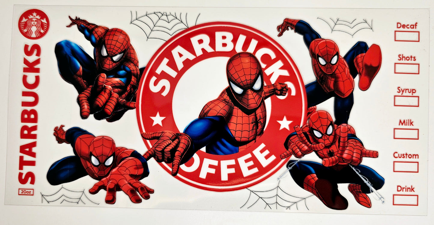 Spiderman Starbucks Red UVDTF wrap