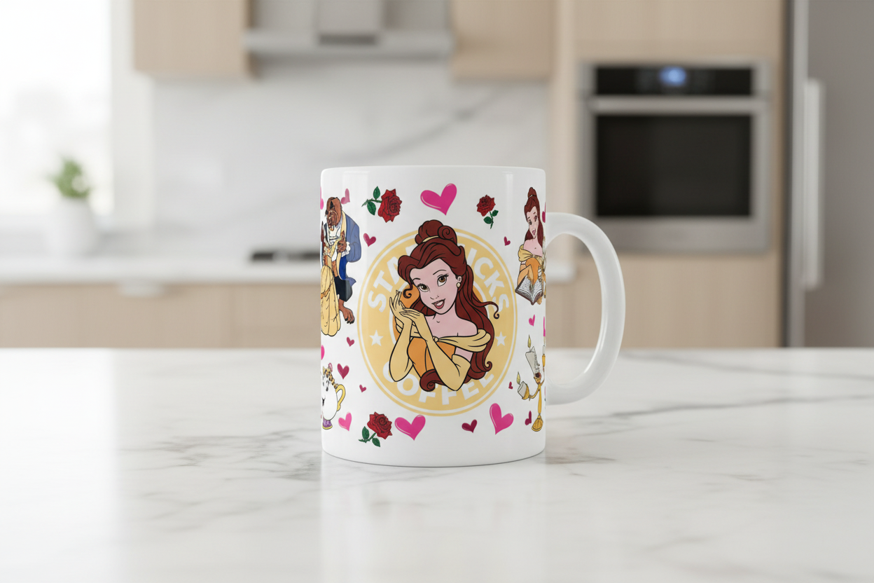 Belle Starbucks - UVDTF Wrap for cups/hard surfaces sticker