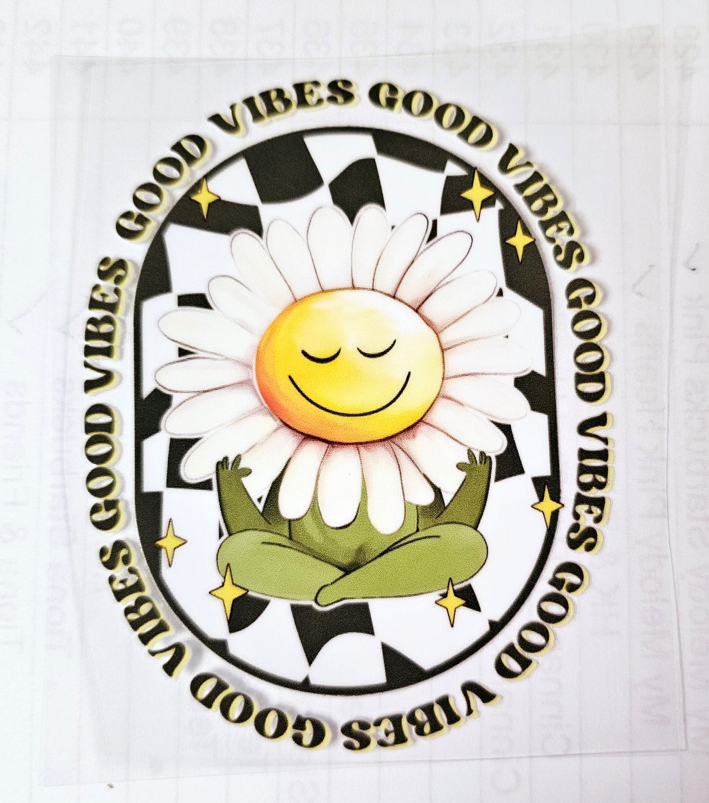 Good Vibes Daisy UVDTF Decal