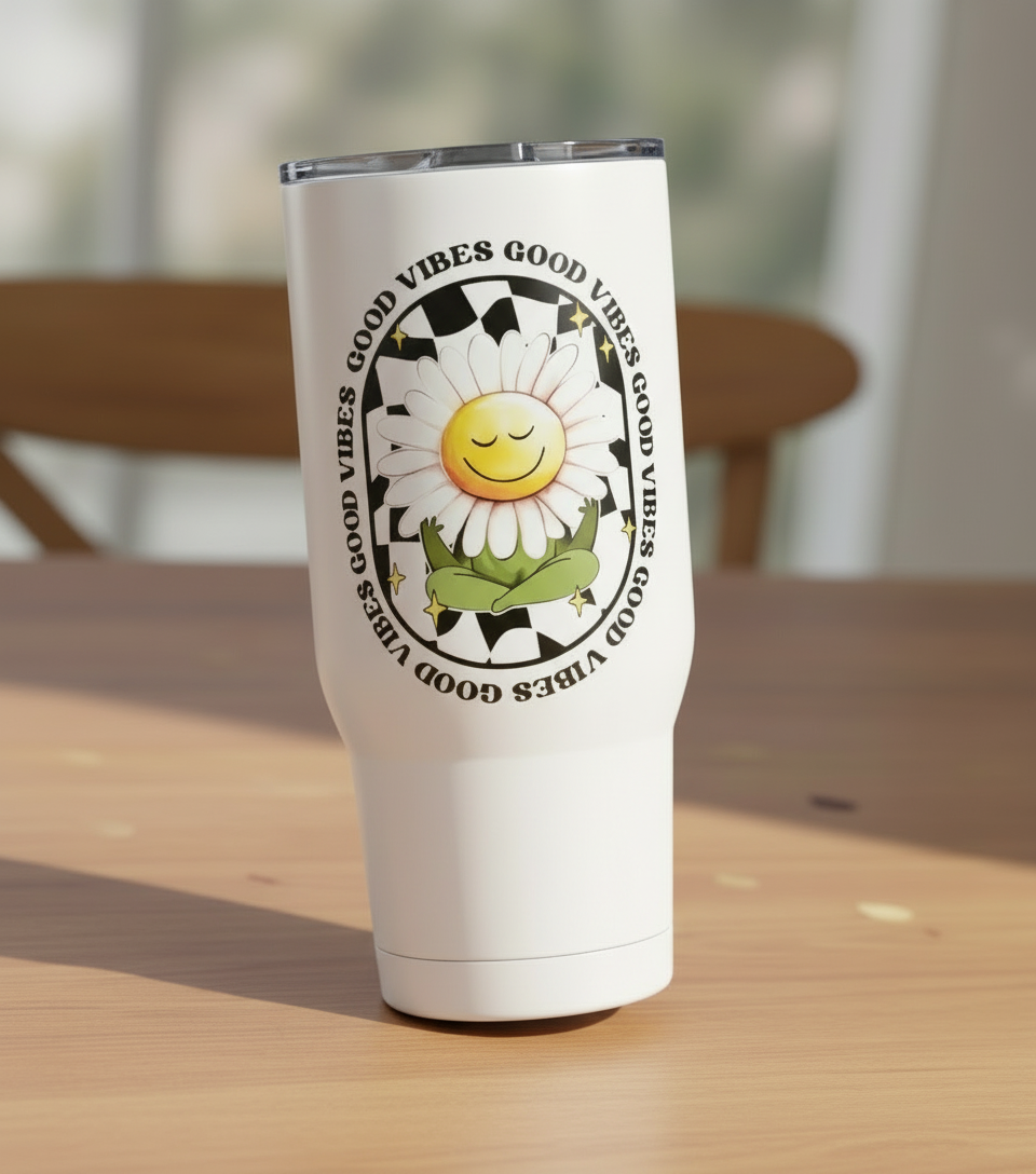 Good Vibes Daisy - UVDTF Decal for cups/hard surfaces sticker