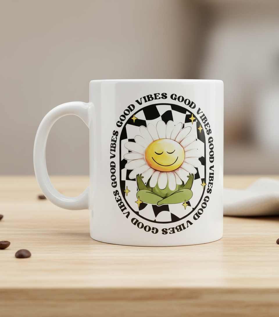 Good Vibes Daisy - UVDTF Decal for cups/hard surfaces sticker