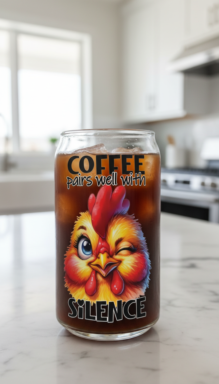 Coffee Pairs Well with Silence - UVDTF Decal for cups/hard surfaces sticker