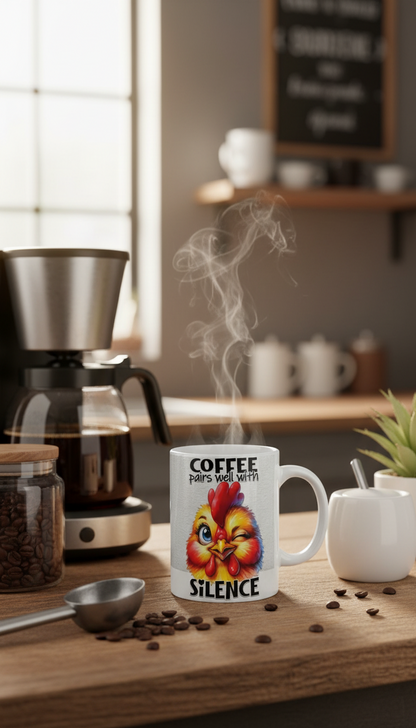 Coffee Pairs Well with Silence - UVDTF Decal for cups/hard surfaces sticker