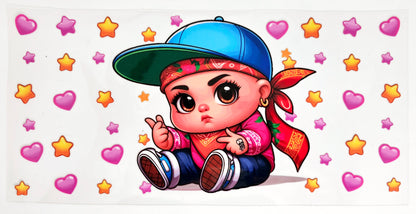 Red Bandana Boy - UVDTF Wrap for cups/hard surfaces sticker