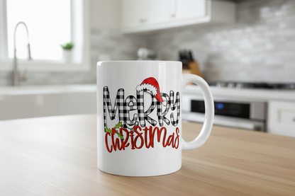 Merry Christmas Plaid - UVDTF Decal for cups/hard surfaces sticker