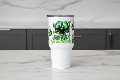 Merry Grinchmas Green Letters - UVDTF Wrap for cups/hard surfaces sticker