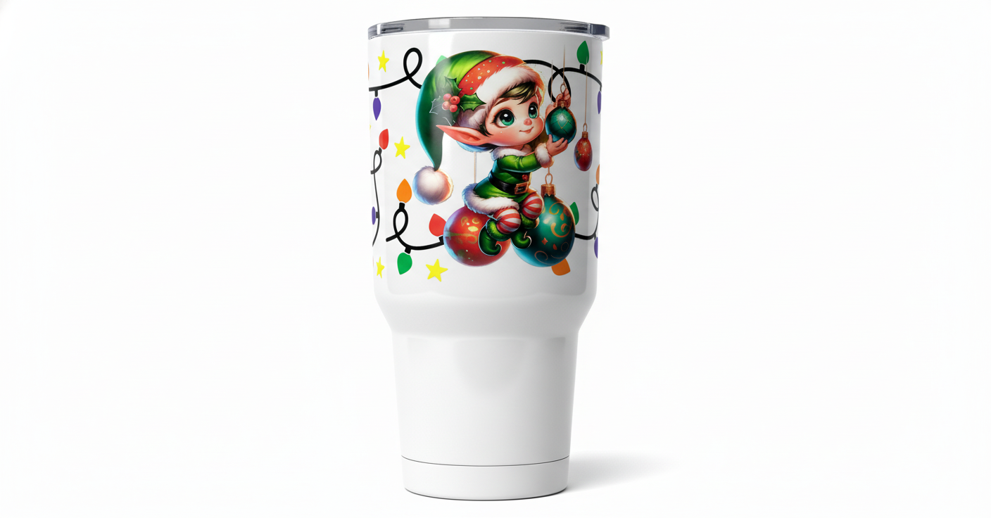 Elf with Lights - UVDTF Wrap for cups/hard surfaces sticker