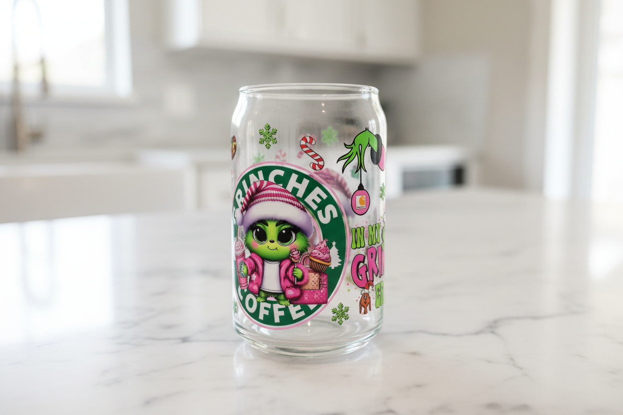 Grinches Coffee Pink - UVDTF wrap for cups/hard surfaces sticker
