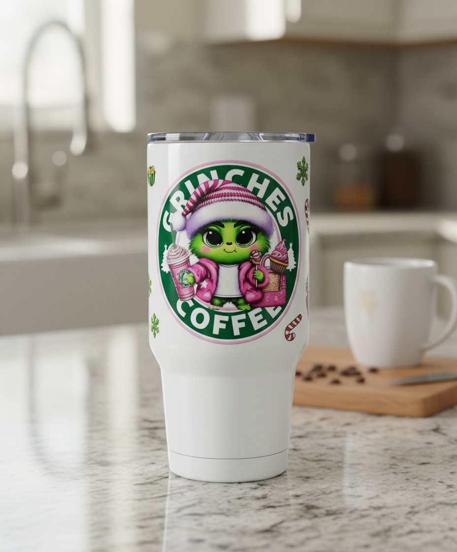 Grinches Coffee Pink - UVDTF wrap for cups/hard surfaces sticker