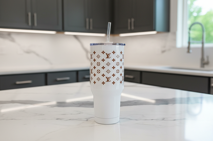 Louis Vuitton Light Brown & White - UVDTF Wrap for cups/hard surfaces sticker