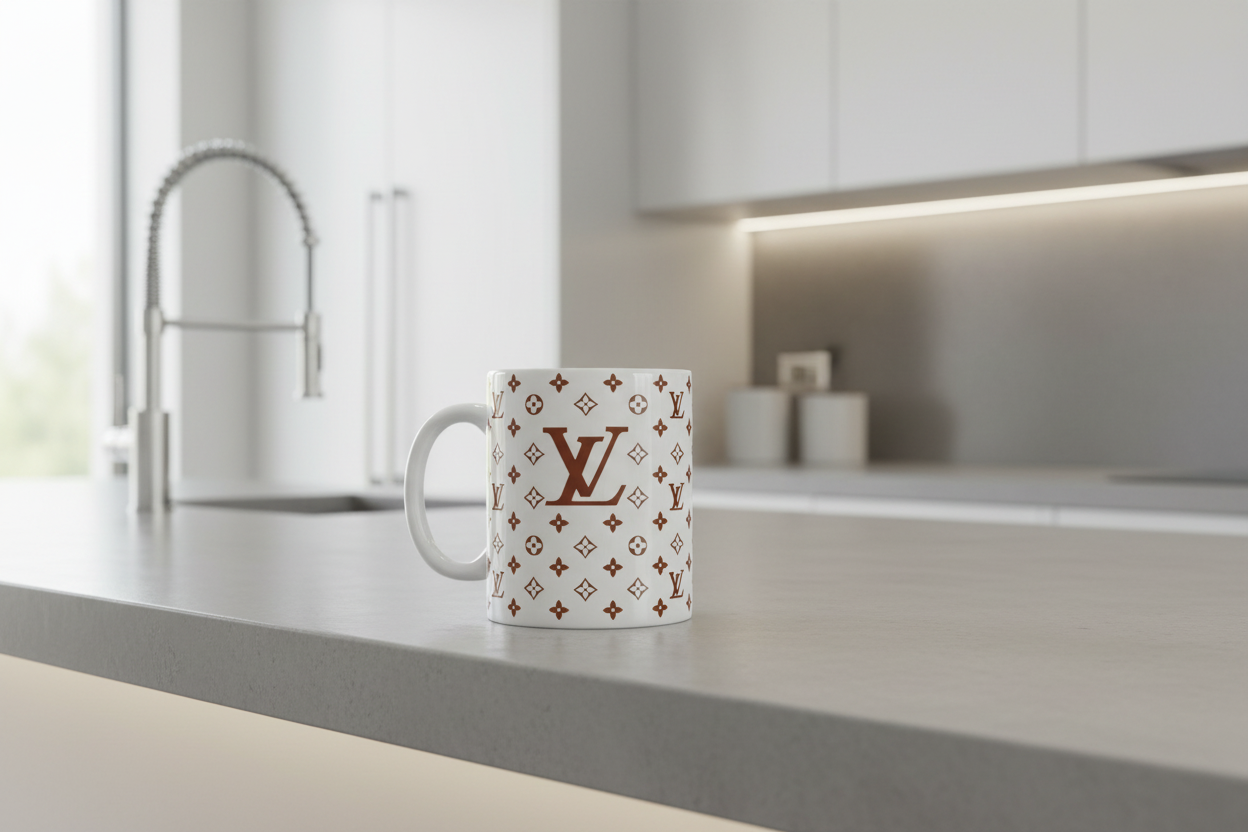 Louis Vuitton Light Brown & White - UVDTF Wrap for cups/hard surfaces sticker