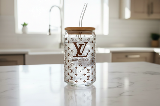 Louis Vuitton Light Brown & White - UVDTF Wrap for cups/hard surfaces sticker