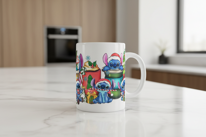 Vasos navideños con puntadas UVDTF