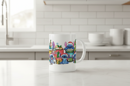 Vasos navideños con puntadas UVDTF