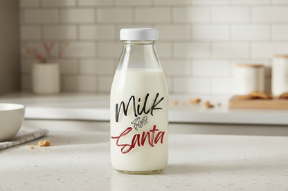 Milk Glass Bottle for Santa