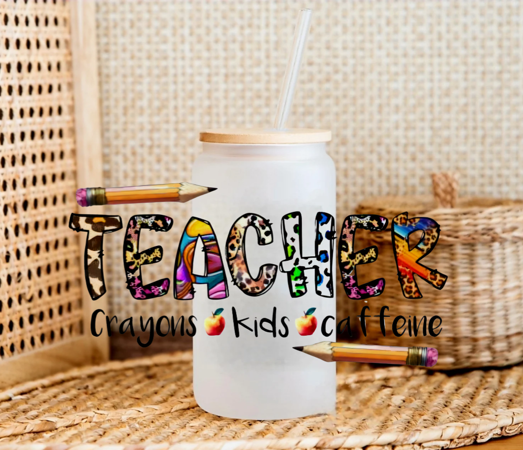 Teacher (Crayons, Kids & Caffeine) - UVDTF Wrap