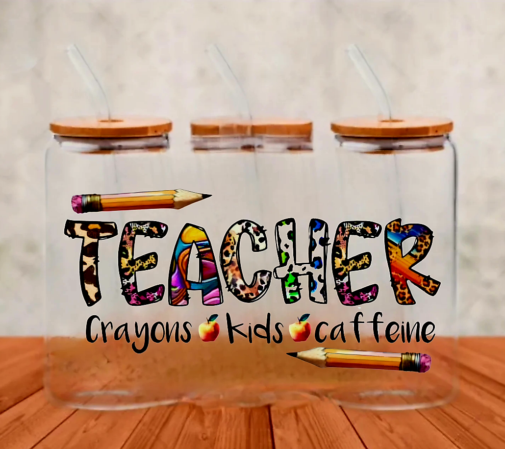 Teacher (Crayons, Kids & Caffeine) - UVDTF Wrap