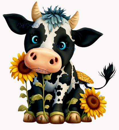 Sunflower Cow - UVDTF Decal