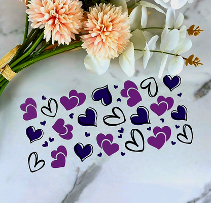 Purple Hearts - UVDTF Wrap