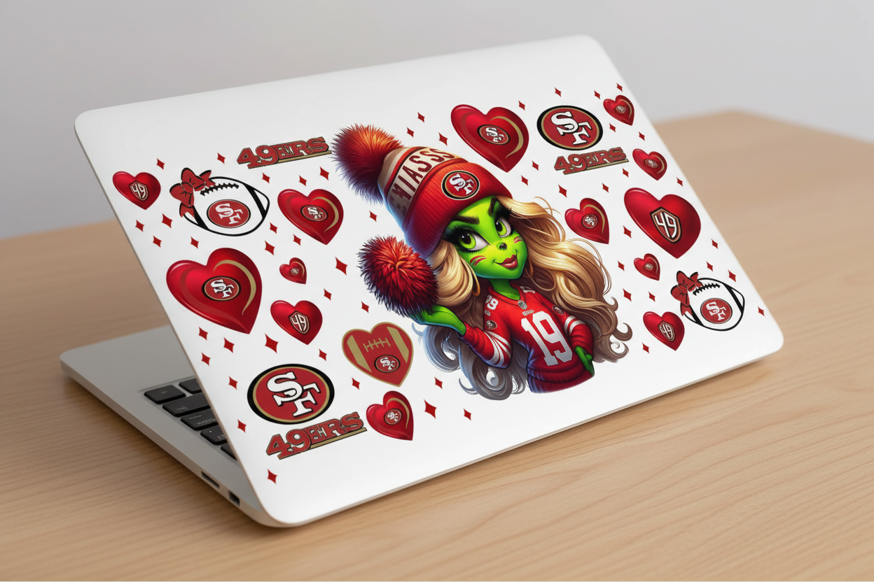 49ers Green Cheerleader - UVDTF Wrap for cups/hard surfaces sticker