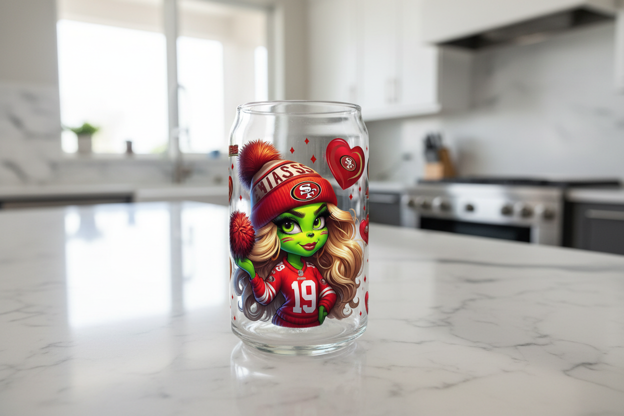 49ers Green Cheerleader - UVDTF Wrap for cups/hard surfaces sticker