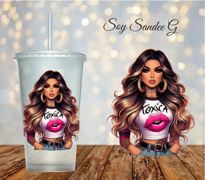 Latina Tóxica Pink Lips - UVDTF Decal for cups/hard surfaces sticker