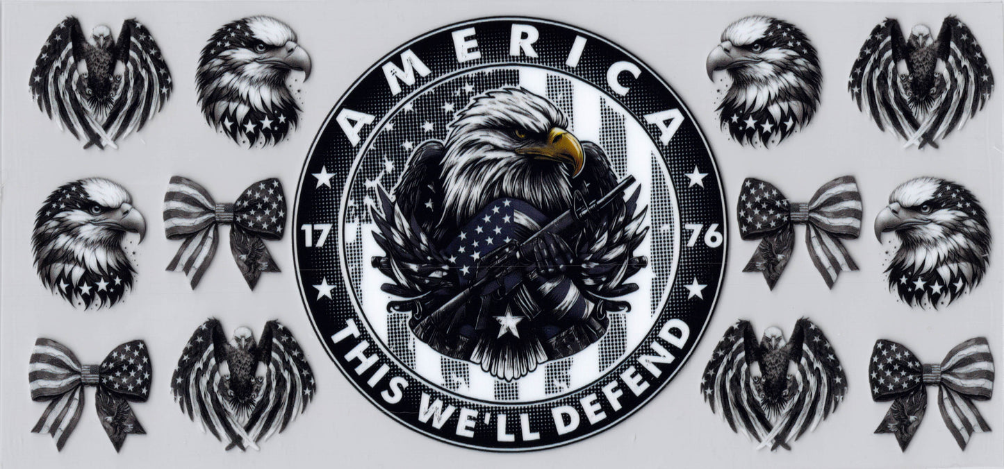 America This We'll Defend - UVDTF Wrap for cups/hard surfaces sticker