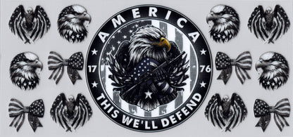 America This We'll Defend - UVDTF Wrap for cups/hard surfaces sticker
