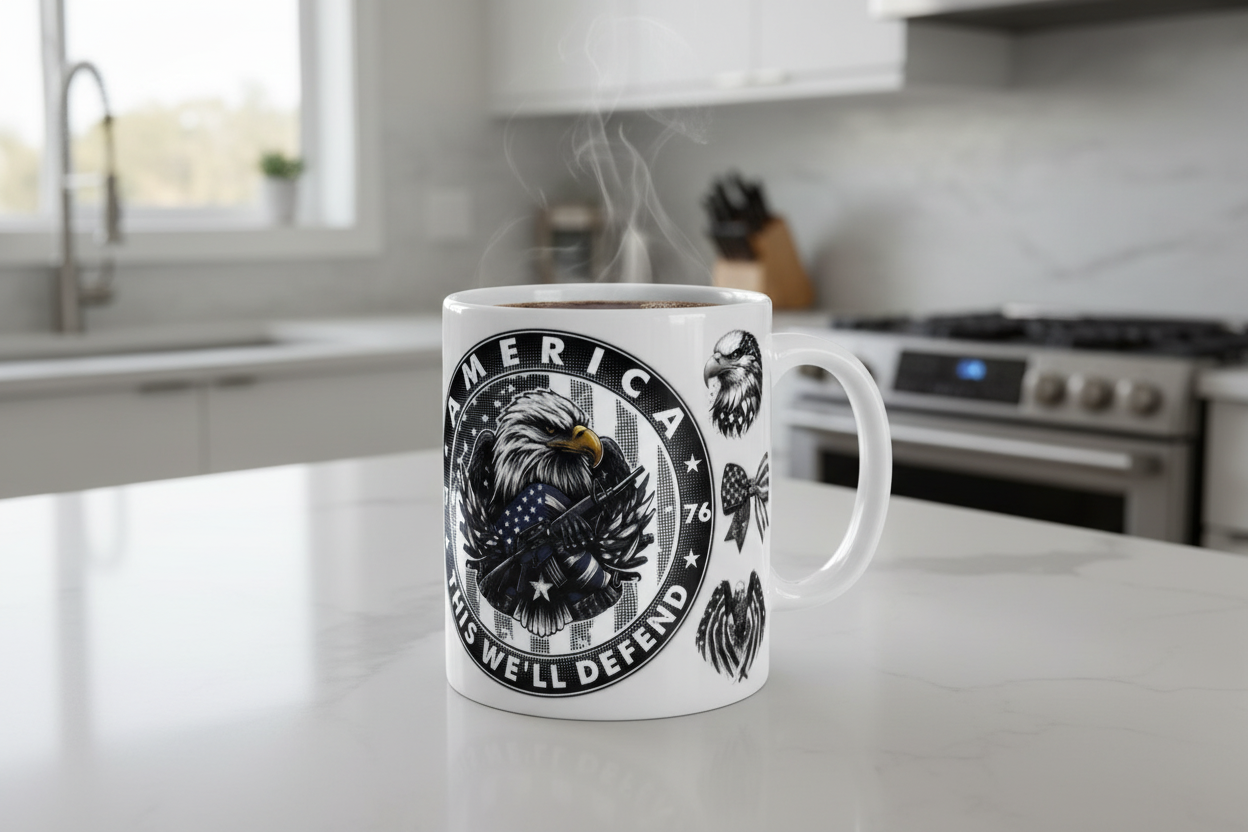 America This We'll Defend - UVDTF Wrap for cups/hard surfaces sticker