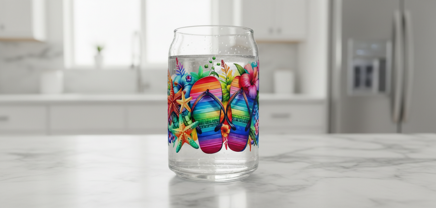 Beach Sandals - UVDTF Wrap for cups/hard surfaces sticker