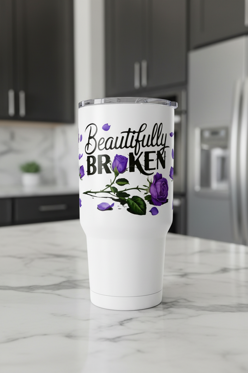 Beautifully Broken - UVDTF Wrap for cups/hard surfaces sticker