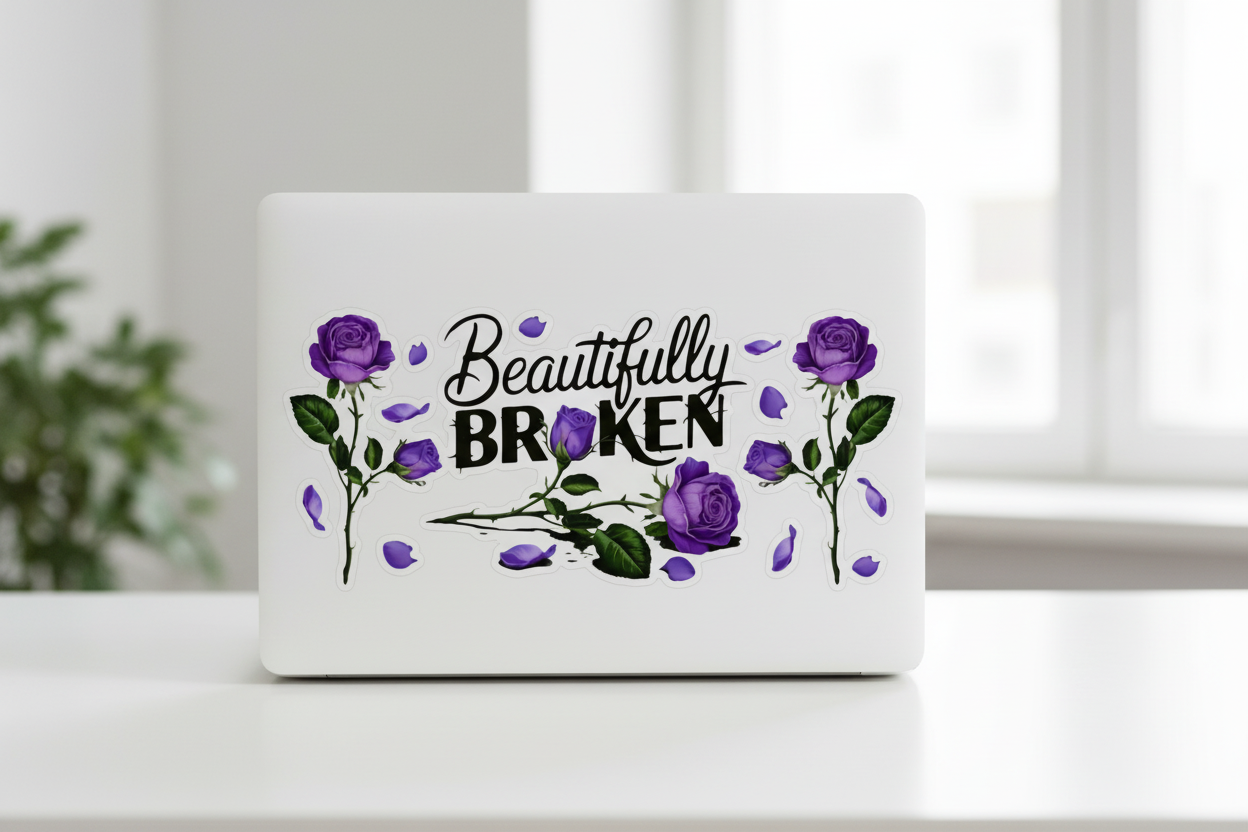 Beautifully Broken - UVDTF Wrap for cups/hard surfaces sticker