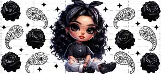 Black Bandana Cutie - UVDTF Wrap  for cups/hard surfaces sticker