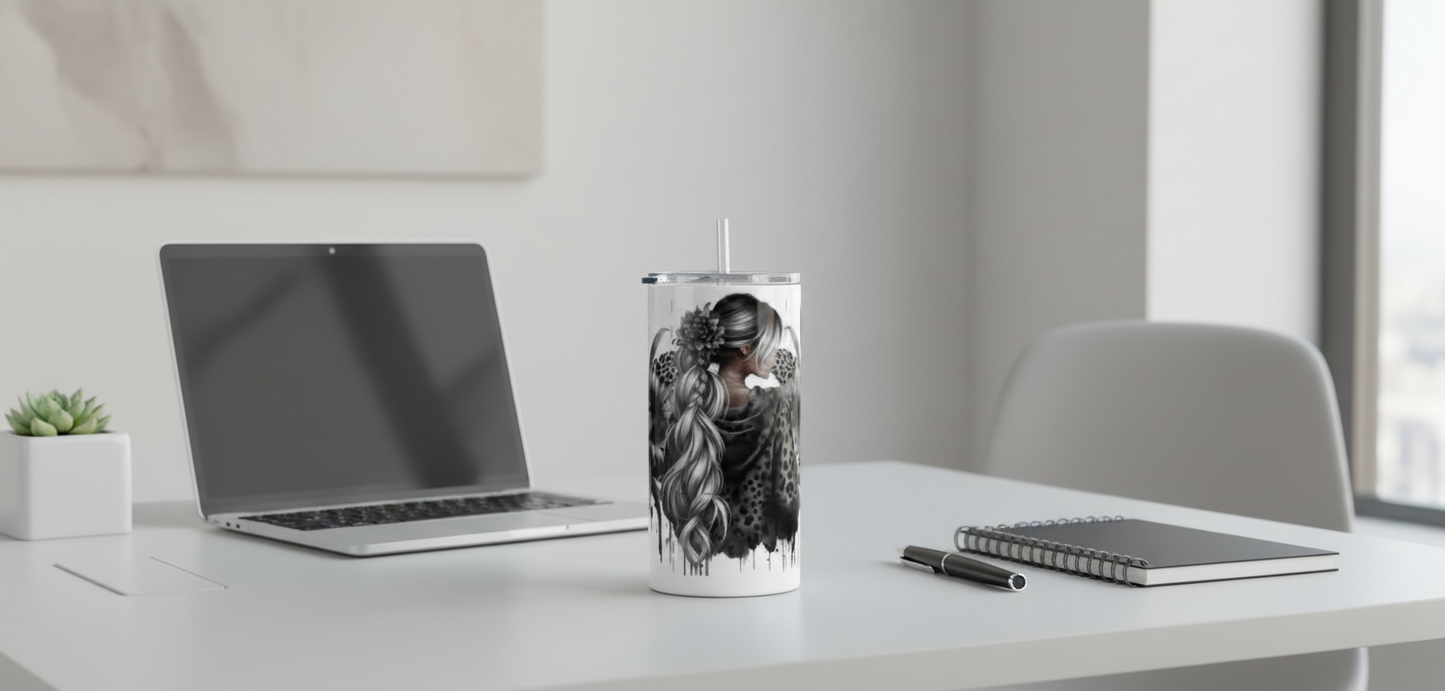 Black Sunflowers Diva - UVDTF Wrap for cups/hard surfaces sticker