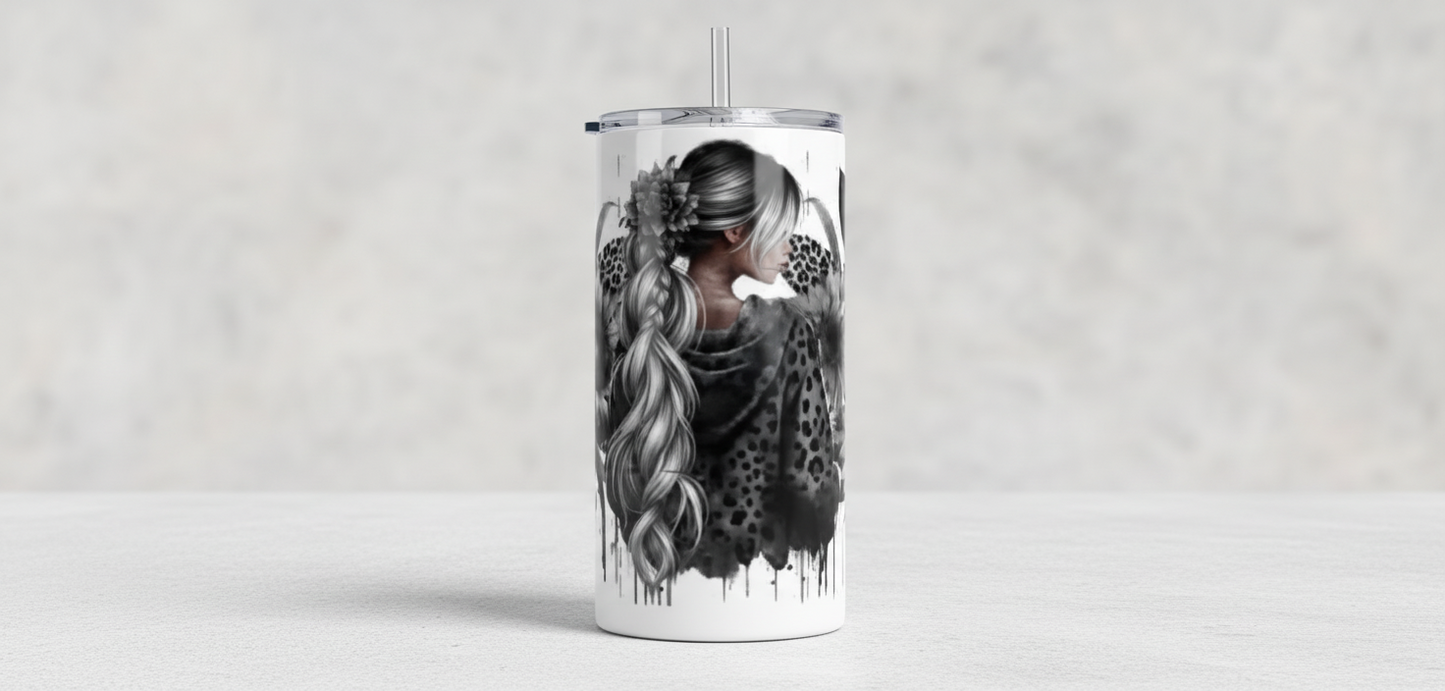 Black Sunflowers Diva - UVDTF Wrap for cups/hard surfaces sticker