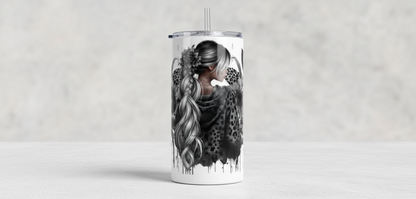 Black Sunflowers Diva - UVDTF Wrap for cups/hard surfaces sticker