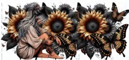 Black & Yellow Butterflies & Sunflowers Diva - UVDTF Wrap for cups/hard surfaces sticker