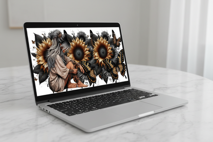 Black & Yellow Butterflies & Sunflowers Diva - UVDTF Wrap for cups/hard surfaces sticker