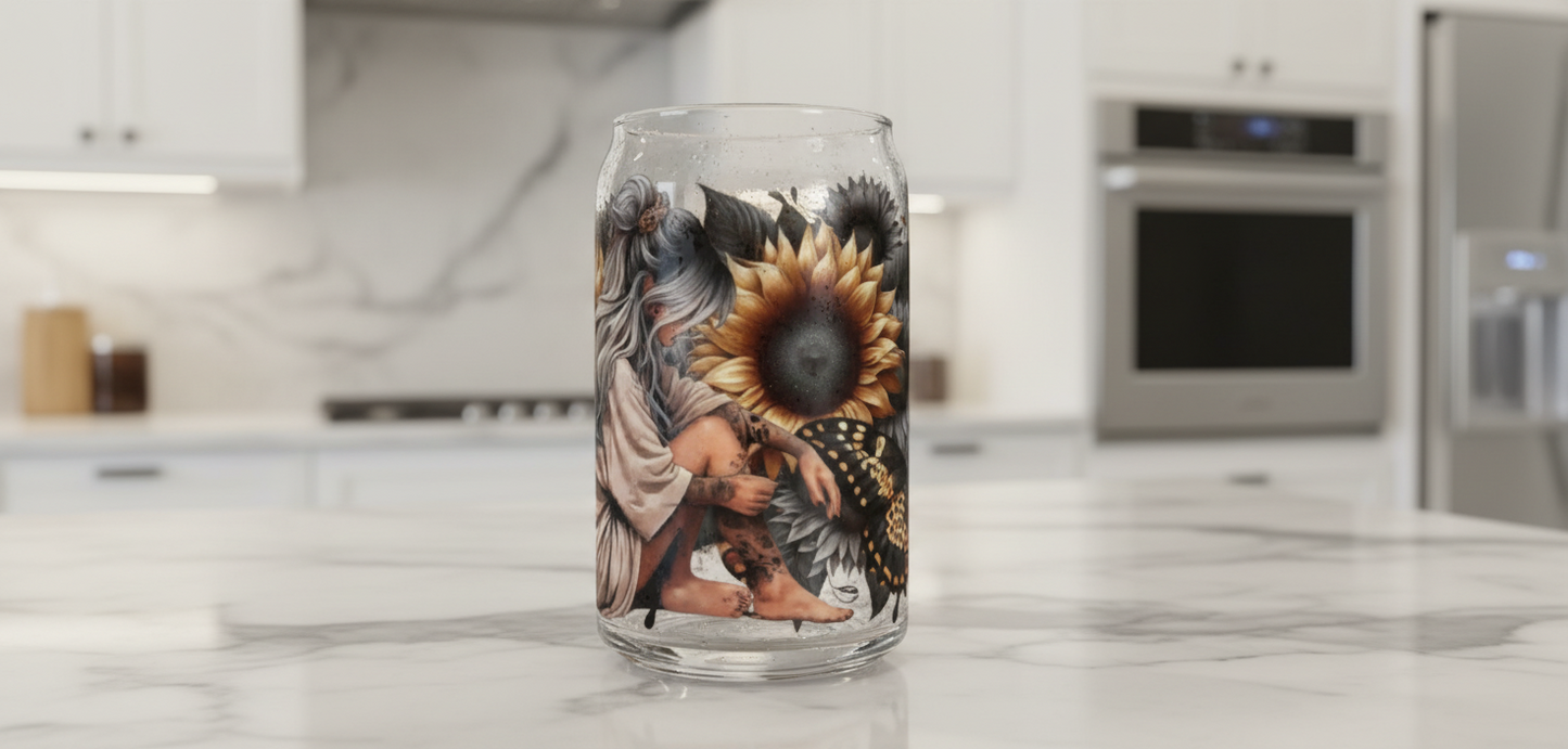 Black & Yellow Butterflies & Sunflowers Diva - UVDTF Wrap for cups/hard surfaces sticker