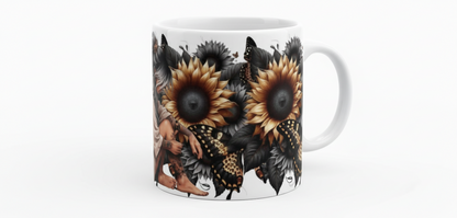 Black & Yellow Butterflies & Sunflowers Diva - UVDTF Wrap for cups/hard surfaces sticker