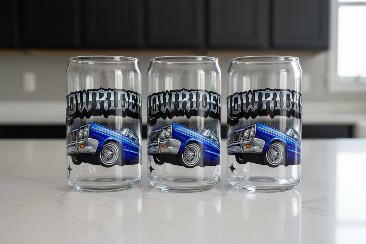Blue Lowrider - UVDTF Wrap for cups/hard surfaces sticker