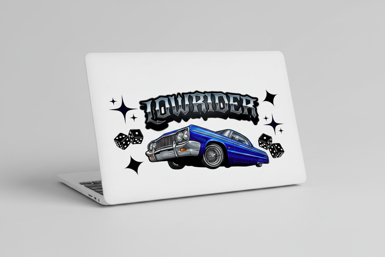 Blue Lowrider - UVDTF Wrap for cups/hard surfaces sticker