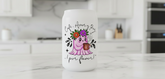 Café, Amor y Paz - UVDTF Wrap for cups/hard surfaces sticker