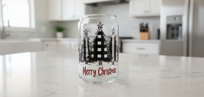 Checkered Christmas Trees - UVDTF Wrap for cups/hard surfaces sticker